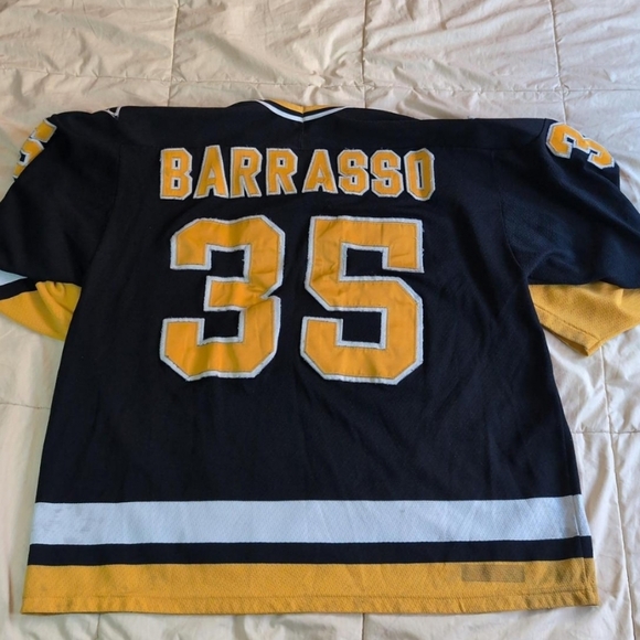 Tom Barasso Pittsburgh Penguins Large Away Vintage Jersey - Picture 2 of 4
